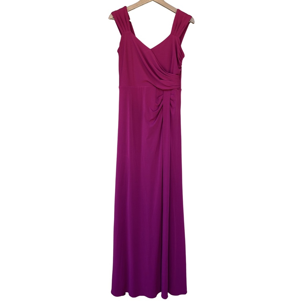 Ann Taylor Fuchsia / Purple Sleeveless Maxi Dress with Draped Waist - size 8